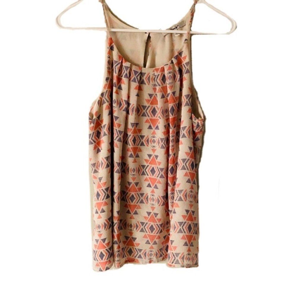 Bohemian Tribal Aztec Tank Top Med (Papaya)